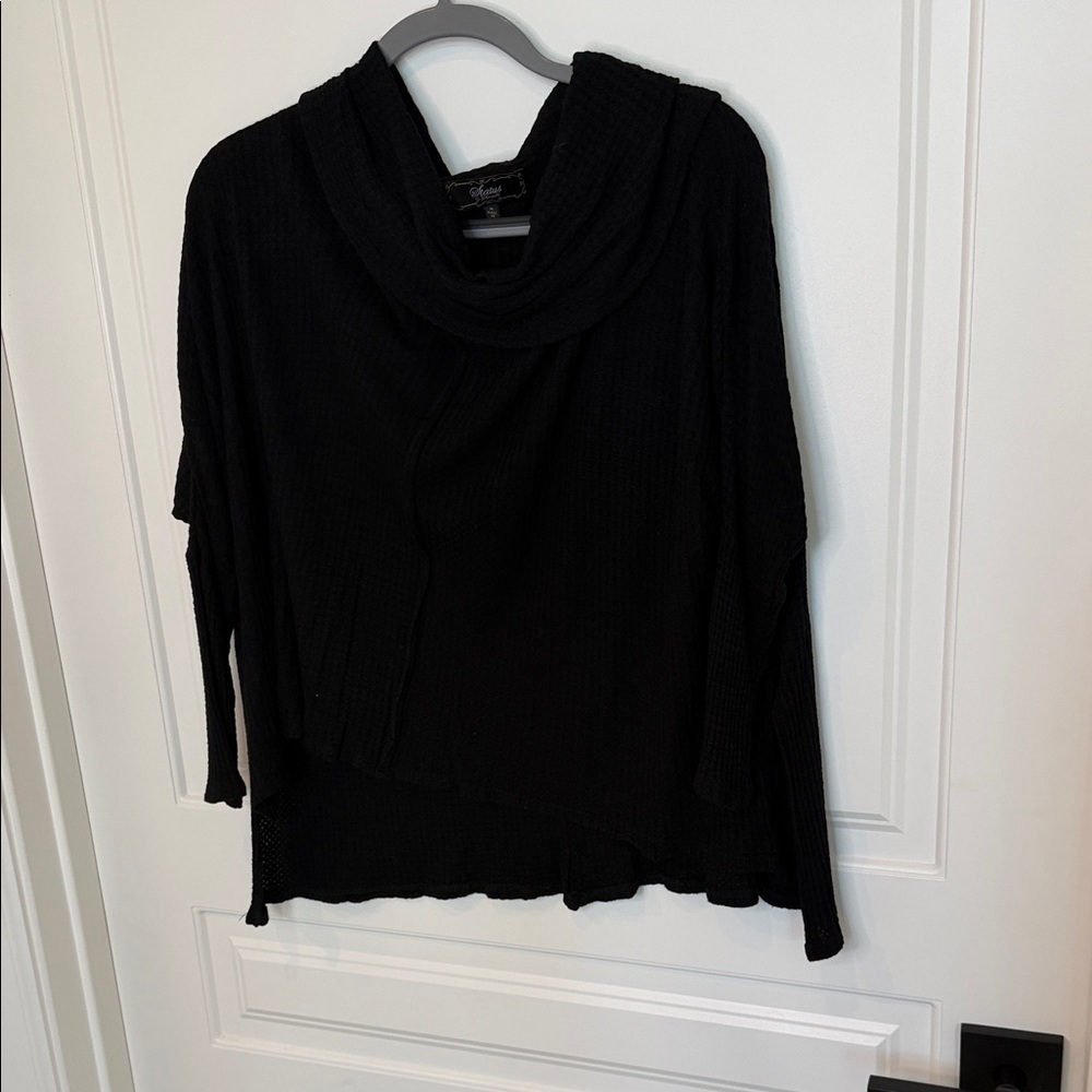 Elegant Black Cowl Neck Sweater